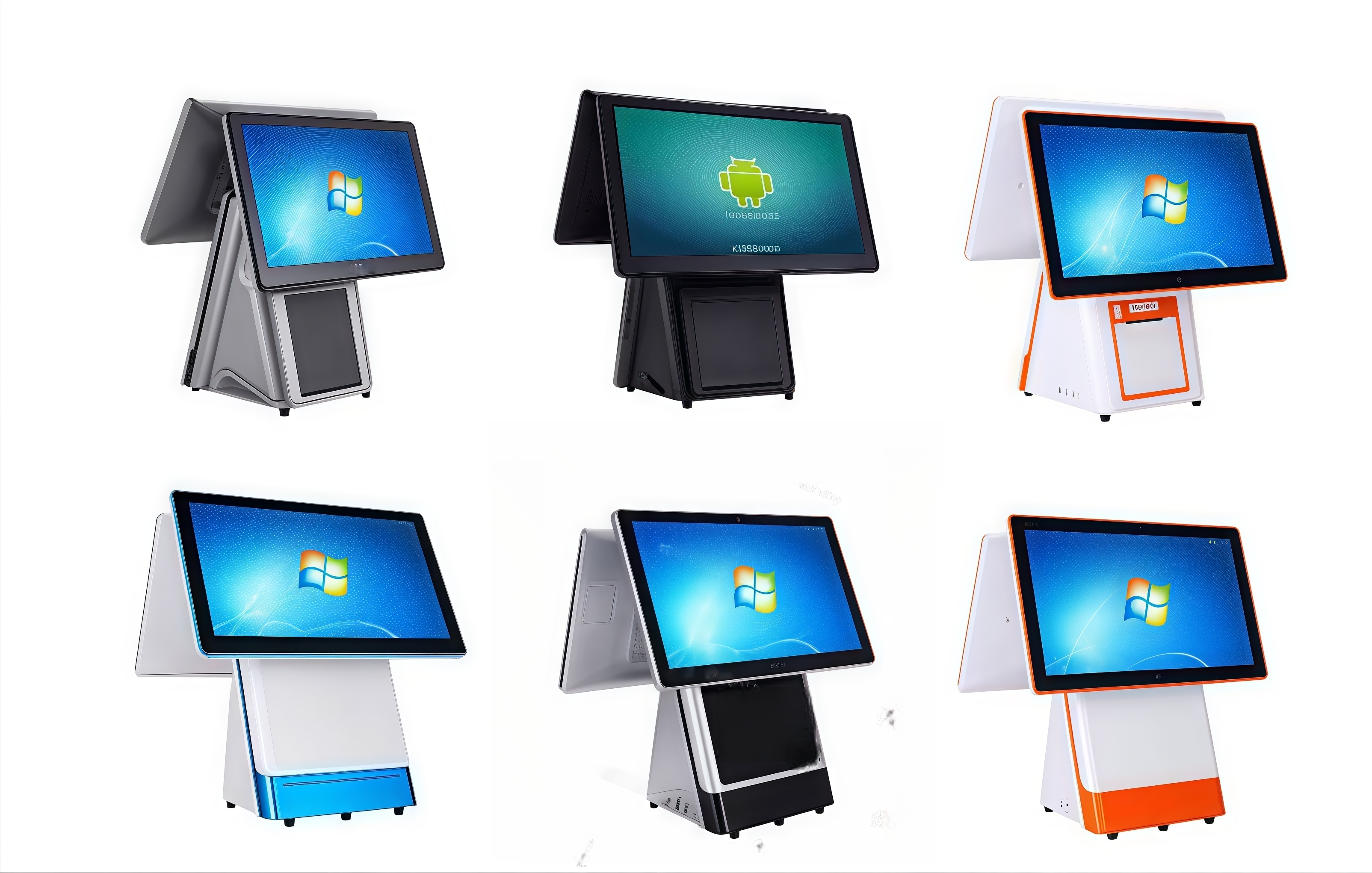Monitor Spanish Monitor POS de doble pantalla de 15,6 pulgadas con resolución de 1920x1080P