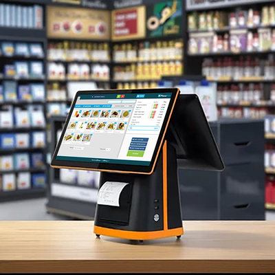 15 pulgadas POS AIO Máquina de pantalla táctil doble POS Monitor para operaciones de caja registradora Perfecto para operaciones minoristas